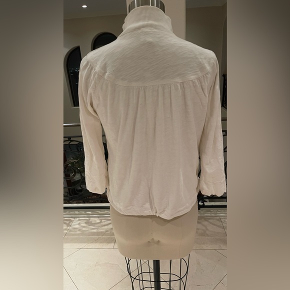 Vintage white Genera cotton jacket, side pockets draw string sz m - Picture 3 of 8